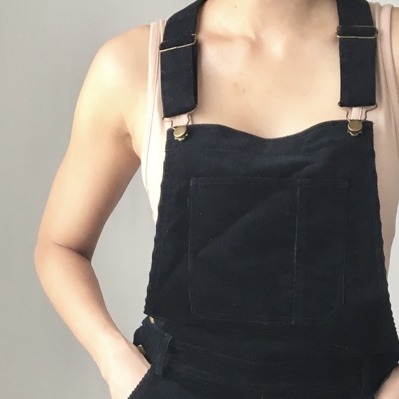 LAST 1 ! Pockets Corduroy Overalls Black - Picture 2 of 7